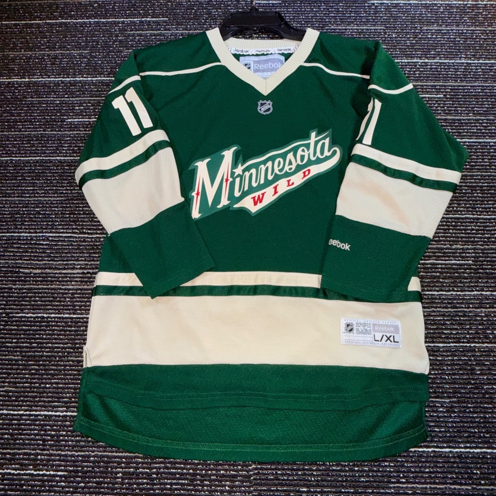 Reebok Minnesota Wild NHL Jersey Youth L/XL Zach Parise 11 Green